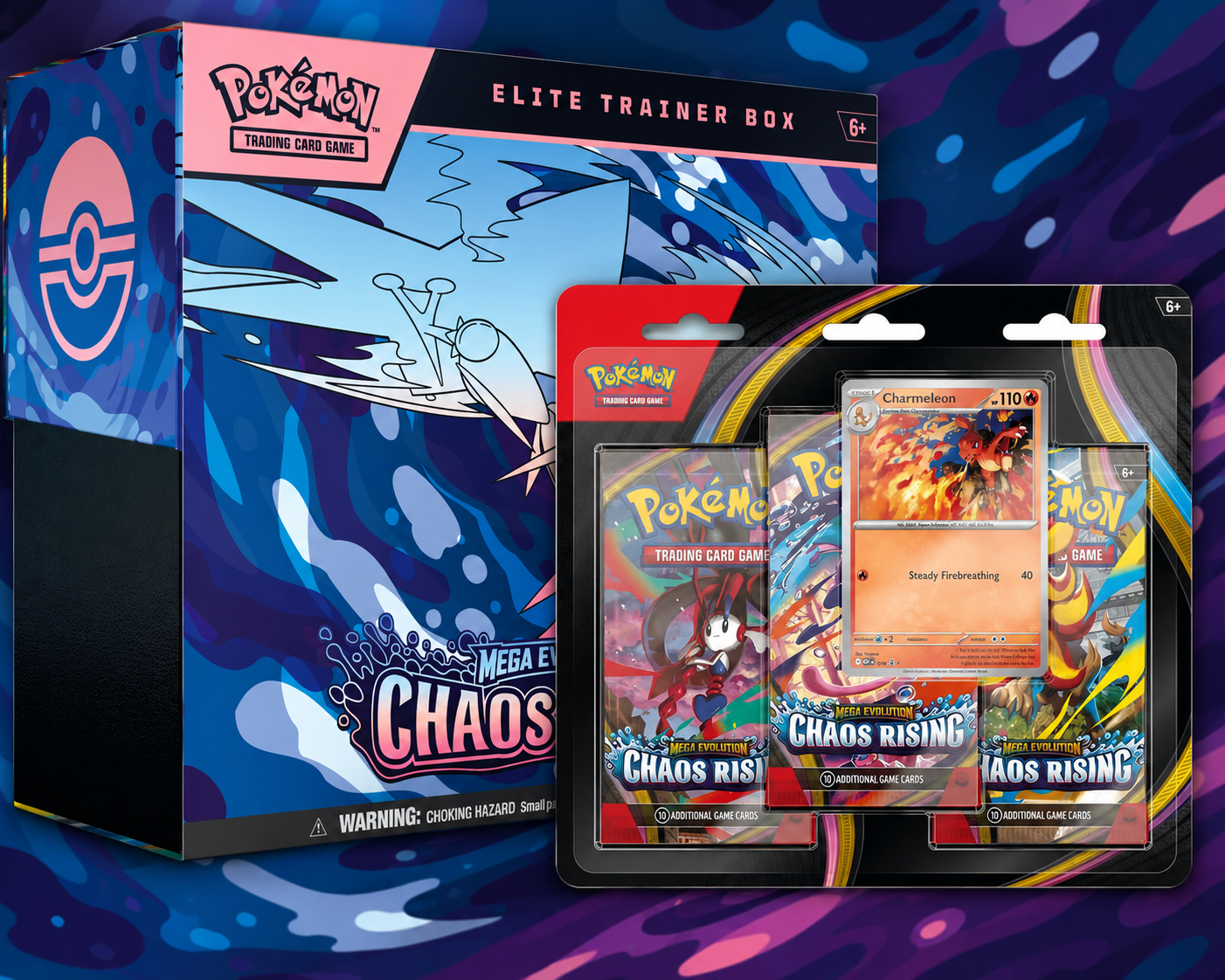 Pokémon Chaos Rising Elite Trainer Box and Triple Blister Pack Bundle