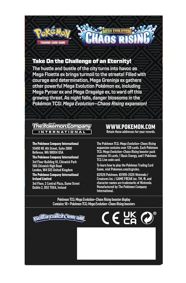 Pokémon Chaos Rising Booster Display (18 booster packs)