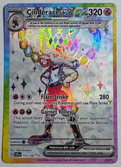 Pokémon Stellar Crown - Cinderace ex 157/142 Single Card